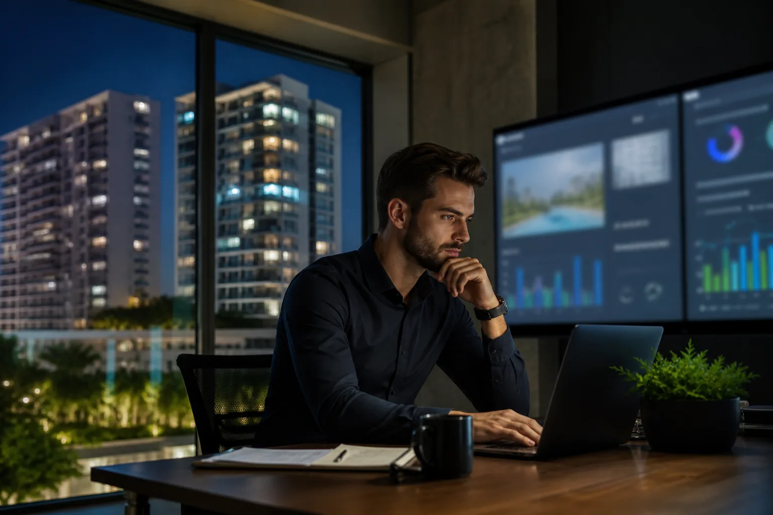 Profissionais analisando geração e qualificação de leads imobiliários